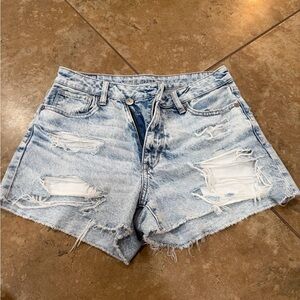 American Eagle Outfitters Light Wash Distressed Denim Shorts